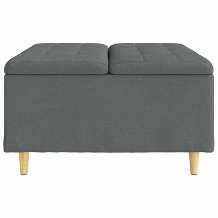 Förvaringspall med kudde Mörkgrå 80 x 80 x 45 cm tyg