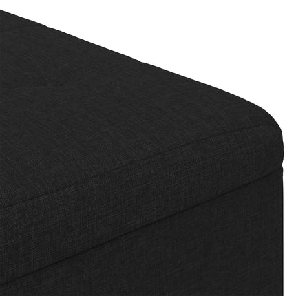 Förvaringspall med kudde Svart 80 x 80 x 45 cm tyg