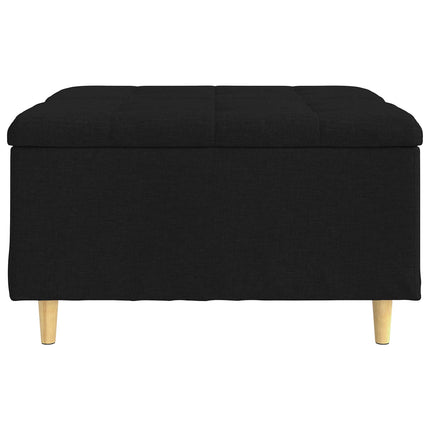 Förvaringspall med kudde Svart 80 x 80 x 45 cm tyg