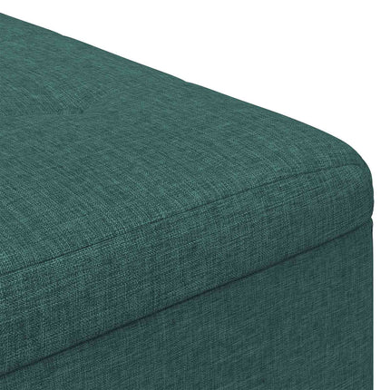 Förvaringspall med kudde Mörkgrön 80 x 80 x 45 cm tyg