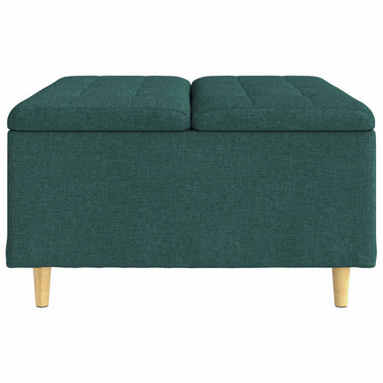 Förvaringspall med kudde Mörkgrön 80 x 80 x 45 cm tyg