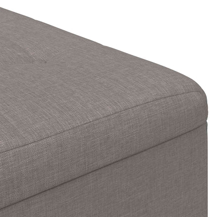 Förvaringspall med kudde Taupe 80 x 80 x 45 cm tyg