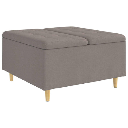 Förvaringspall med kudde Taupe 80 x 80 x 45 cm tyg