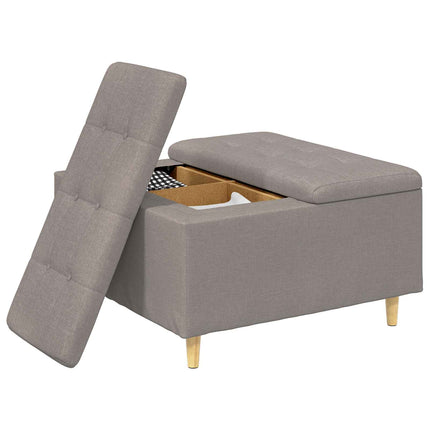 Förvaringspall med kudde Taupe 80 x 80 x 45 cm tyg