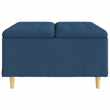 Förvaringspall med kudde Blå 80 x 80 x 45 cm tyg