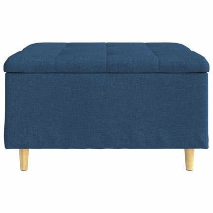 Förvaringspall med kudde Blå 80 x 80 x 45 cm tyg