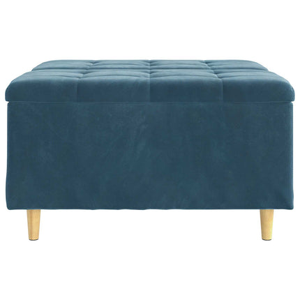 Förvaringspall med kudde Blå 80 x 80 x 45 cm Sammet