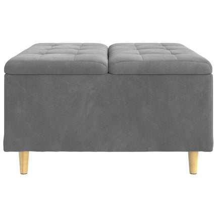 Förvaringspall med kudde Mörkgrå 80 x 80 x 45 cm Sammet