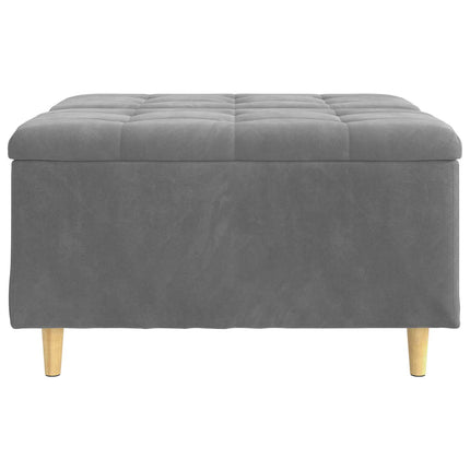 Förvaringspall med kudde Mörkgrå 80 x 80 x 45 cm Sammet