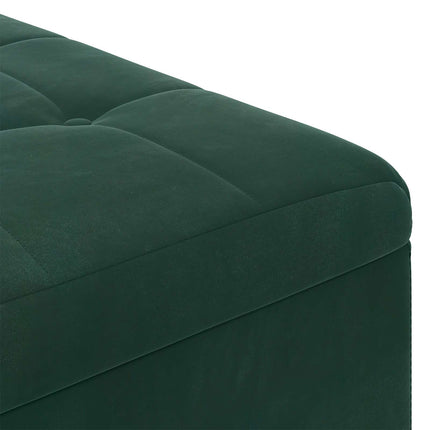 Förvaringspall med kudde Mörkgrön 80 x 80 x 45 cm Sammet