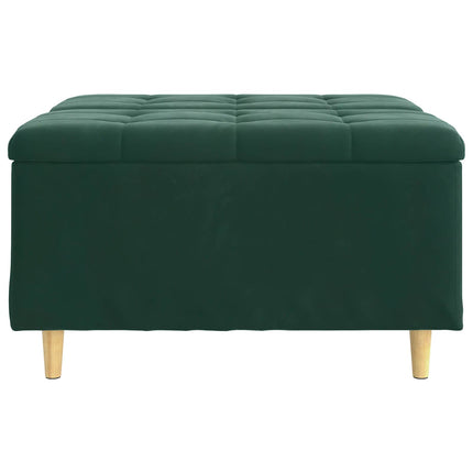 Förvaringspall med kudde Mörkgrön 80 x 80 x 45 cm Sammet