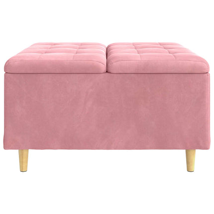 Förvaringspall med kudde Rosa 80 x 80 x 45 cm Sammet