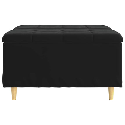 Förvaringspall med kudde Svart 80 x 80 x 45 cm Sammet