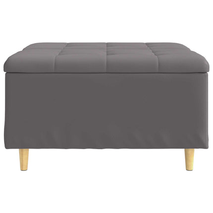 Förvaringspall med kudde Grå 80 x 80 x 45 cm Konstläder