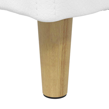 Förvaringspall med kudde Vit 80 x 80 x 45 cm Konstläder