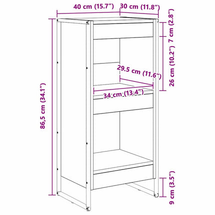 Bokskåp Svart Ek 40 x 30 x 86,5 cm Konstruerat trä