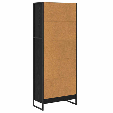Bokskåp Svart Ek 60 x 30 x 155 cm Konstruerat trä