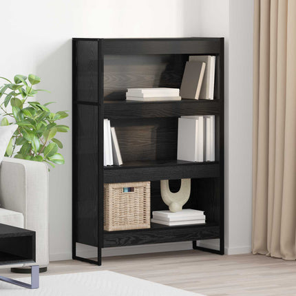 Bokskåp Svart Ek 80 x 30 x 121 cm Konstruerat trä