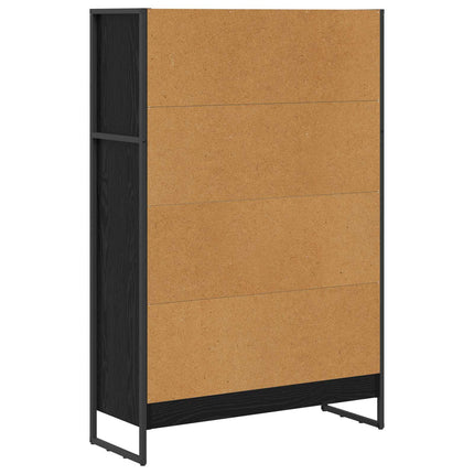 Bokskåp Svart Ek 80 x 30 x 121 cm Konstruerat trä