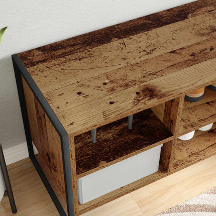 Skoskåp 60 x 35 x 44 cm Konstruerat trä Gammalt trä