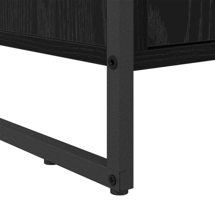 Skoskåp med lagring Svart Ek 79 x 36 x 100 cm Konstruerat trä