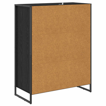 Skoskåp med lagring Svart Ek 79 x 36 x 100 cm Konstruerat trä