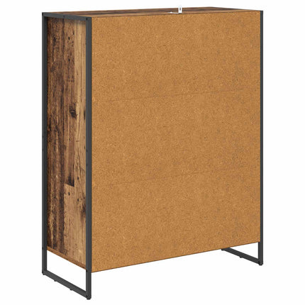 Skoskåp med dörr Gammalt trä 79 x 36 x 100 cm Konstruerat trä