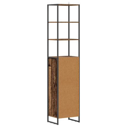 Badrumsskåp Gammalt trä 40 x 30 x 180 cm Konstruerat trä