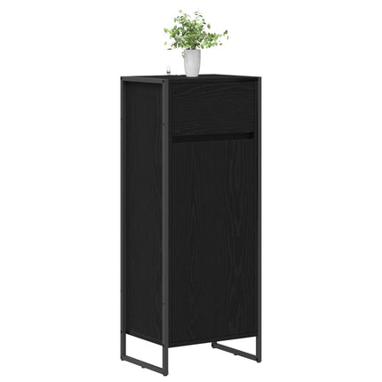 Badrumsskåp Svart Ek 40 x 30 x 100 cm Konstruerat trä
