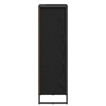 Badrumsskåp Svart Ek 40 x 30 x 100 cm Konstruerat trä