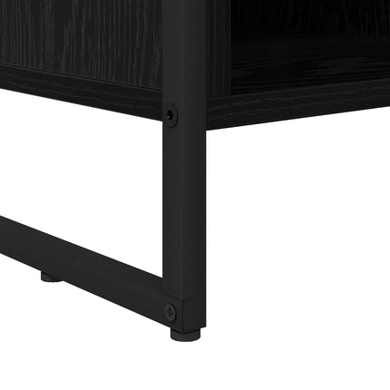 TV-skåp med låda Svart Ek 100 x 36 x 49,5 cm Konstruerat trä