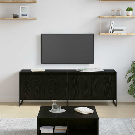 TV-skåp Svart Ek 140 x 36 x 49,5 cm Konstruerat trä