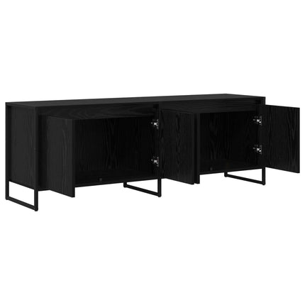 TV-skåp Svart Ek 140 x 36 x 49,5 cm Konstruerat trä