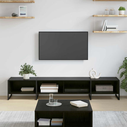 TV-skåp Svart Ek 170.5 x 36 x 30.5 cm Konstruerat trä