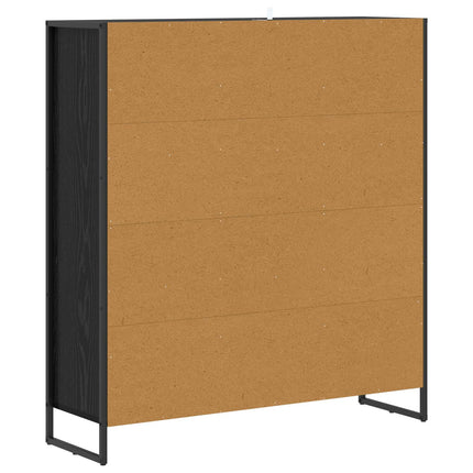 Bokskåp Svart Ek 99.5 x 30 x 108.5 cm Konstruerat trä