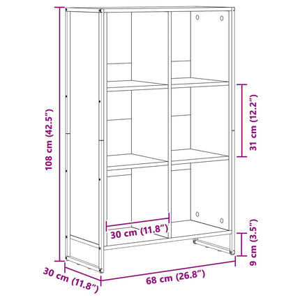 Bokskåp Svart Ek 99.5 x 30 x 108.5 cm Konstruerat trä