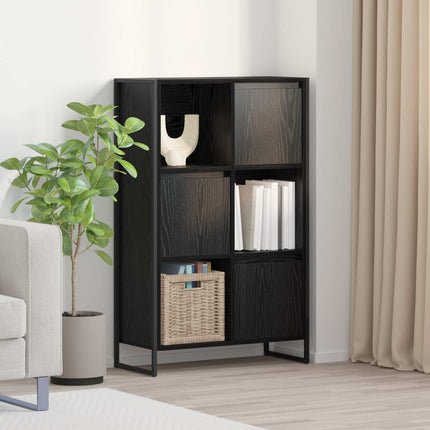 Bokskåp Svart Ek 68 x 30 x 108.5 cm Konstruerat trä
