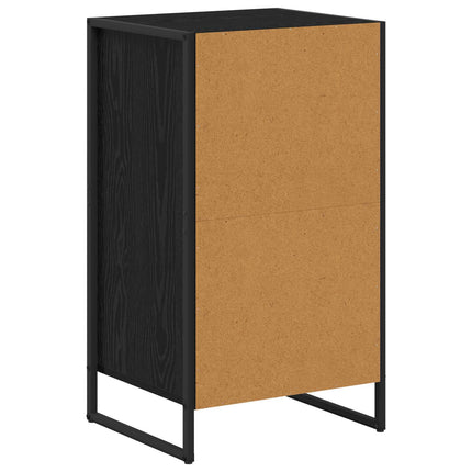 Sideboard med låda Svart Ek 42 x 36 x 75.5 cm Konstruerat trä
