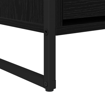 TV-skåp med låda Svart Ek 100 x 36 x 49,5 cm Konstruerat trä