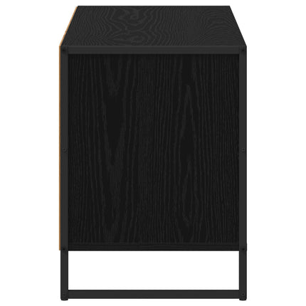 TV-skåp med låda Svart Ek 100 x 36 x 49,5 cm Konstruerat trä
