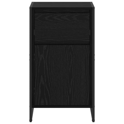 Sideboard med låda Svart Ek 43 x 36 x 75,5 cm Konstruerat trä