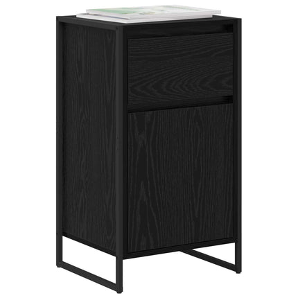 Sideboard med låda Svart Ek 43 x 36 x 75,5 cm Konstruerat trä