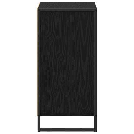 Sideboard med låda Svart Ek 43 x 36 x 75,5 cm Konstruerat trä