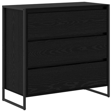 Sideboard med låda Svart Ek 79 x 36 x 75.5 cm Konstruerat trä