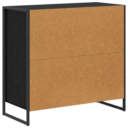 Sideboard med låda Svart Ek 79 x 36 x 75.5 cm Konstruerat trä