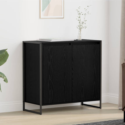 Sidokabinett Svart Ek 79 x 36 x 75 cm Konstruerat trä