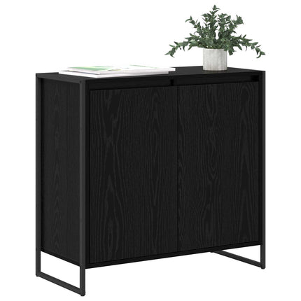 Sidokabinett Svart Ek 79 x 36 x 75 cm Konstruerat trä