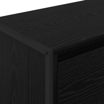 Sidokabinett Svart Ek 96,5 x 30 x 75 cm Konstruerat trä
