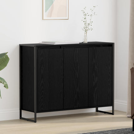 Sidokabinett Svart Ek 96,5 x 30 x 75 cm Konstruerat trä