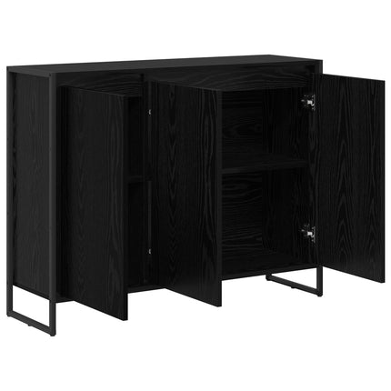Sidokabinett Svart Ek 96,5 x 30 x 75 cm Konstruerat trä